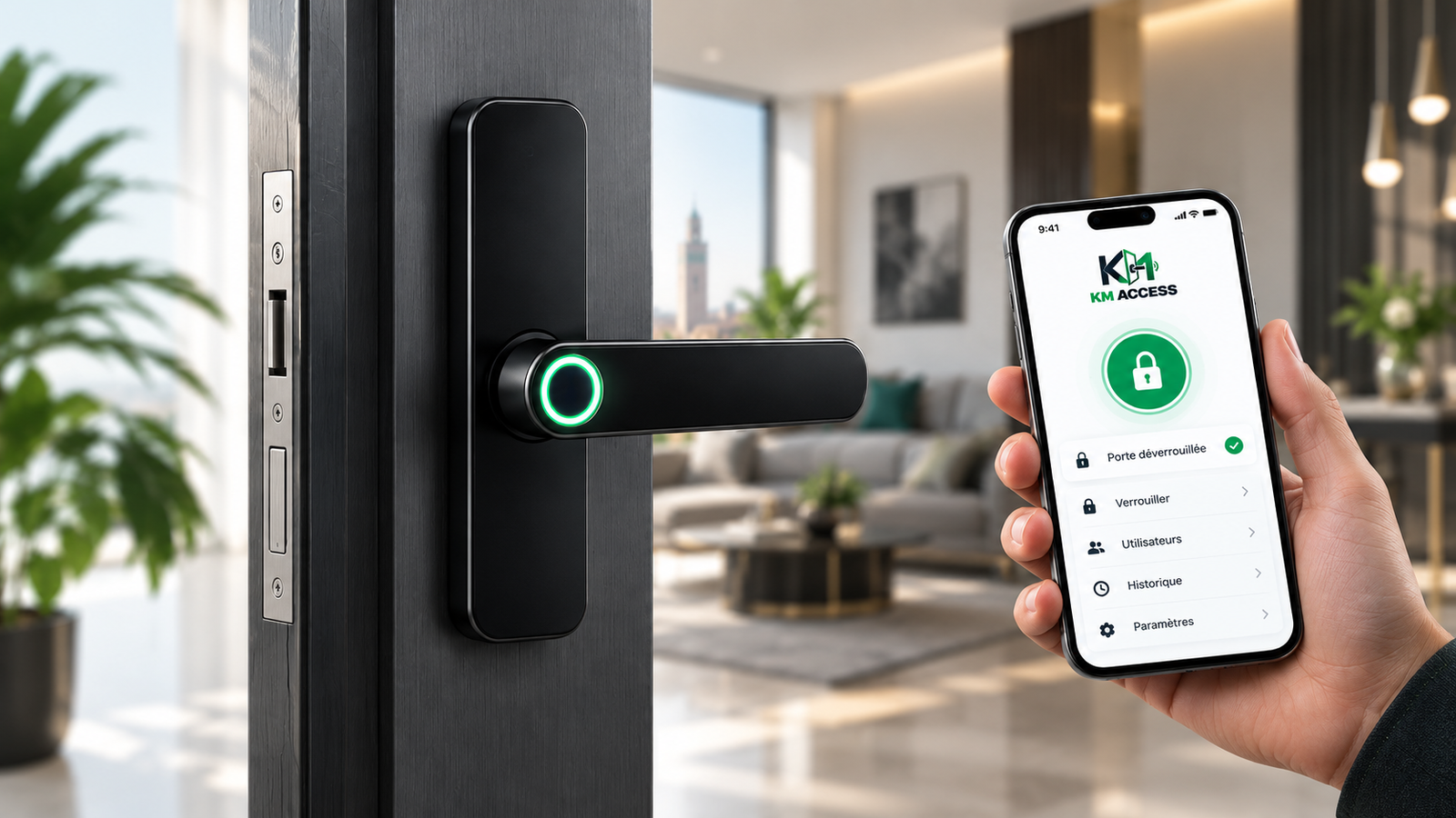 Serrure intelligente et poignée connectée KM ACCESS à Casablanca